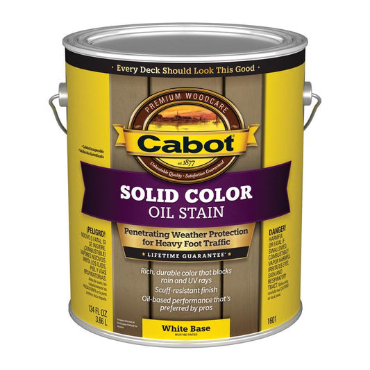 Cabot Solid Color Oil Solid Tintable White Base White Base Alkyd Deck Stain 1 gal