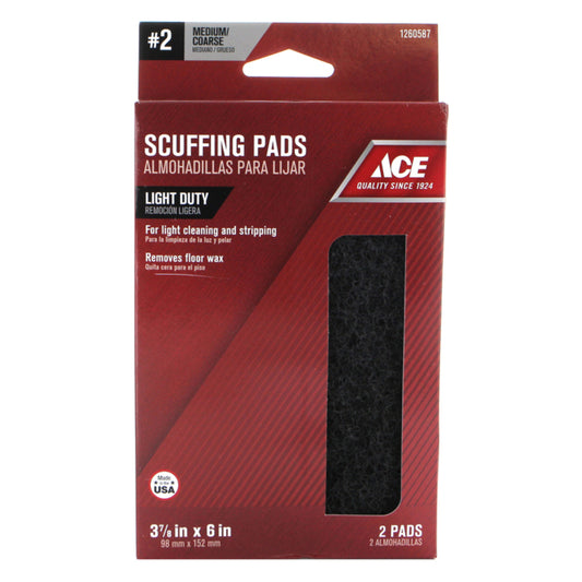 Ace 2 Grade Medium/Coarse Cleaning and Scuffing Pad 2 pk