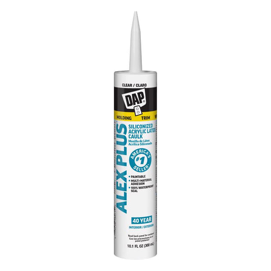 DAP Alex Plus Clear Acrylic Latex All Purpose Caulk 10.1 oz