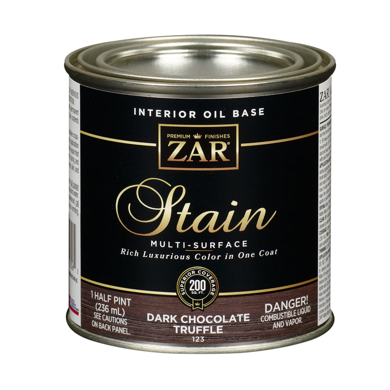 ZAR Semi-Transparent Dk Chocolate Truffle Oil-Based Polyurethane Wood Stain 1/2 pt