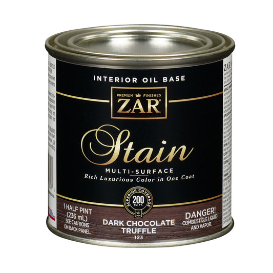 ZAR Semi-Transparent Dk Chocolate Truffle Oil-Based Polyurethane Wood Stain 1/2 pt