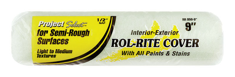Project Select Rol-Rite Polyester 9 in. W X 1/2 in. Regular Paint Roller Cover 1 pk