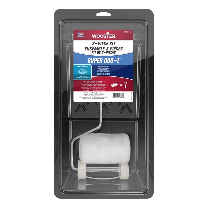 Wooster Super Doo-Z Fabric 4 in. W X 3/8 in. Trim Roller with Frame 3 pk