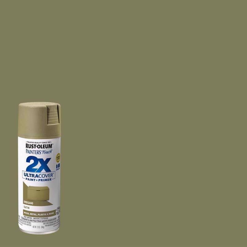 Rust-Oleum Painter's Touch 2X Ultra Cover Satin Oregano Paint+Primer Spray Paint 12 oz