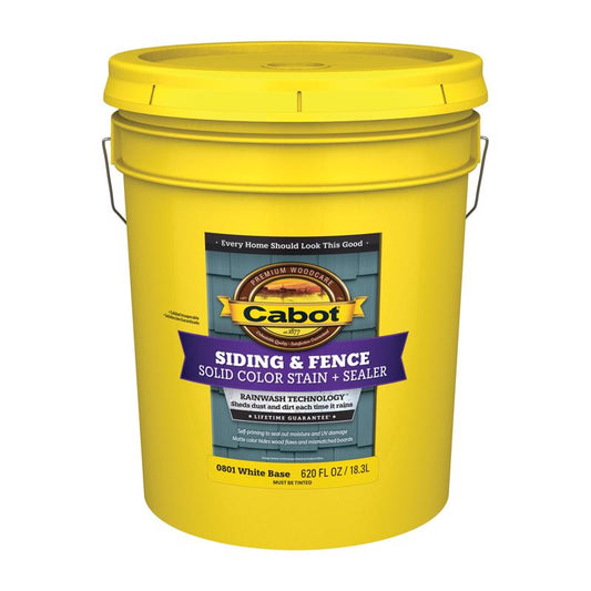 Cabot Siding & Fence Solid Tintable White Base Stain and Sealer 5 gal