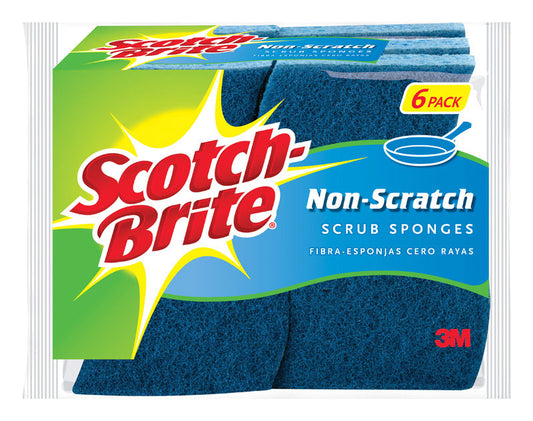 Scotch-Brite Non-Scratch Scrubber Sponge For Multi-Purpose 4.4 in. L 6 pk