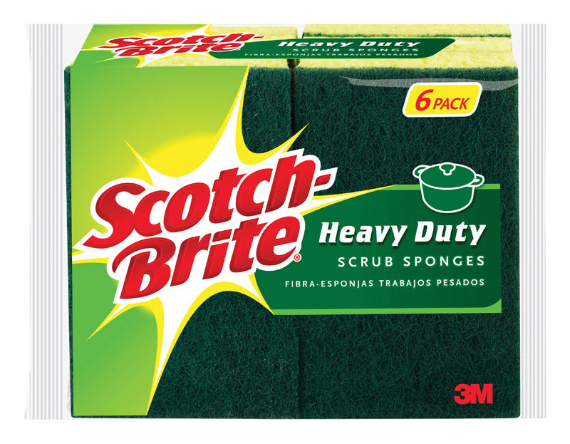 Scotch-Brite Heavy Duty Scrubber Sponge For Pots and Pans 4.5 in. L 6 pk