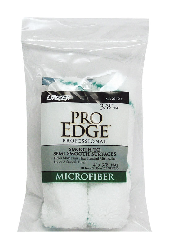 Linzer Pro Edge Microfiber 4 in. W X 3/8 in. Mini Paint Roller Cover 2 pk