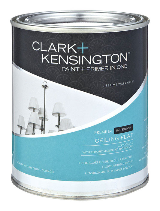 Clark+Kensington Ace Flat White Ceiling Paint and Primer in One Interior 1 qt