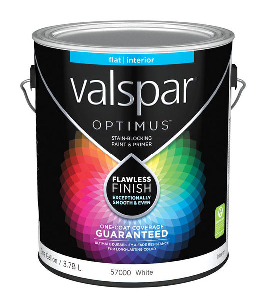 Valspar Optimus Flat Basic White Paint and Primer Interior 1 gal