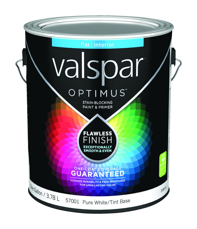 Valspar Optimus Flat Tintable Pure White Tint Base Paint and Primer Interior 1 gal