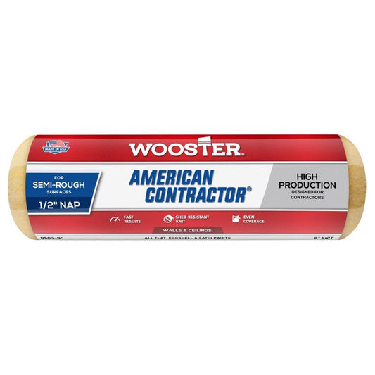 Wooster American Contractor Knit 9 in. W X 1/2 in. Regular Paint Roller Cover 1 pk