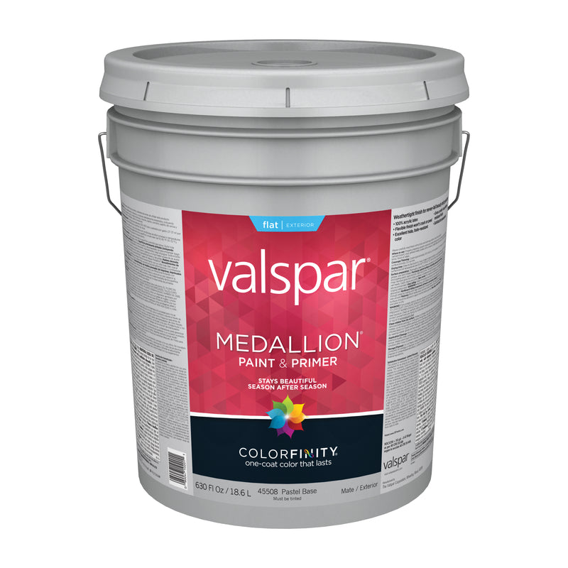 Valspar Medallion Flat Tintable Pastel Base Paint and Primer Exterior 5 gal