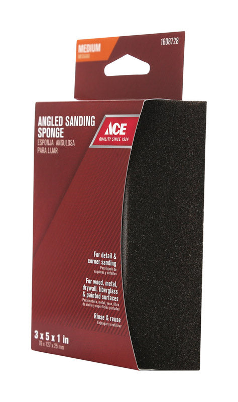 Ace 5 in. L X 3 in. W 80 Grit Medium Sanding Sponge
