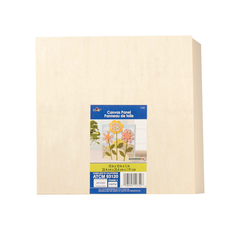 Plaid 0.75 in. H X 10 in. L Natural Beige Wood Canvas Panel