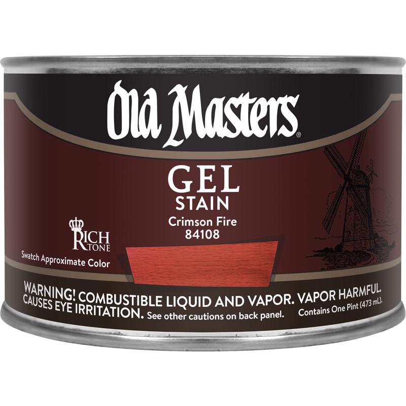 Old Masters Semi-Transparent Crimson Fire  Oil-Based Alkyd Gel Stain 1 pt