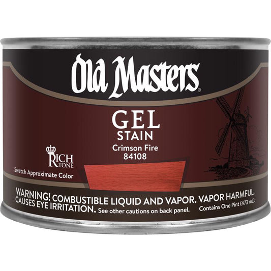 Old Masters Semi-Transparent Crimson Fire  Oil-Based Alkyd Gel Stain 1 pt