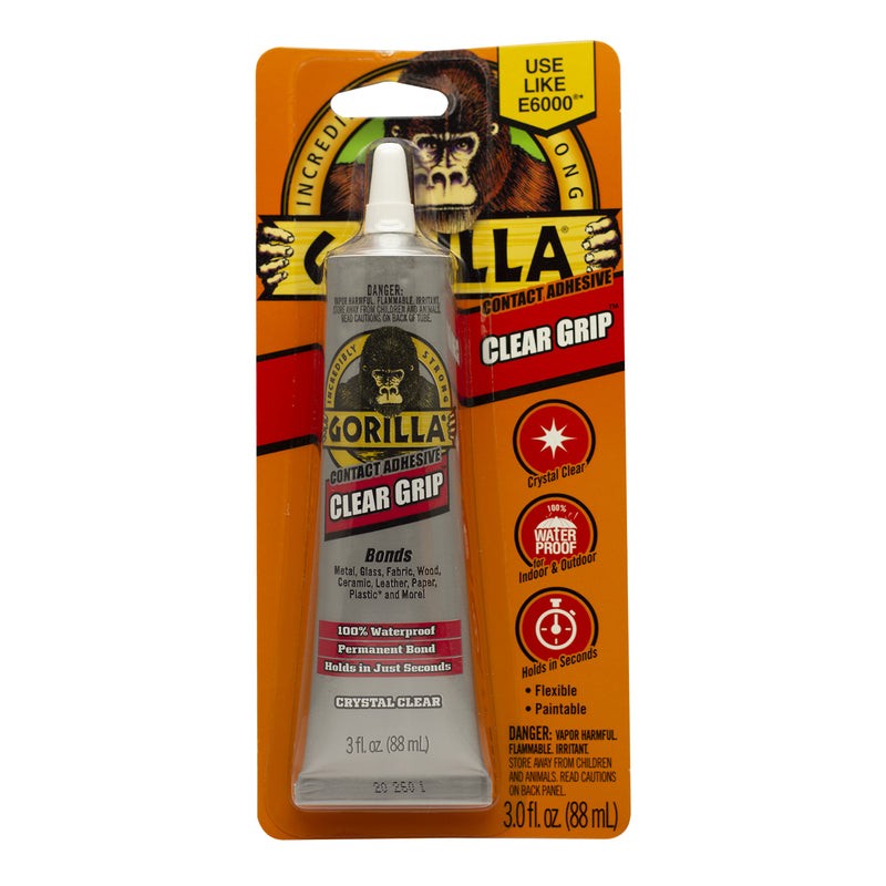 Gorilla Clear Grip High Strength Clear Contact Adhesive 3 oz