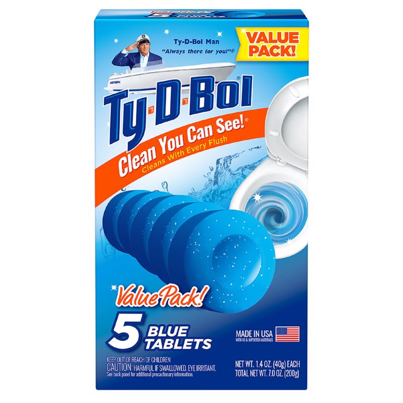 Ty-D-Bol Blue Spruce Scent Automatic Toilet Bowl Cleaner 7 oz Tablet