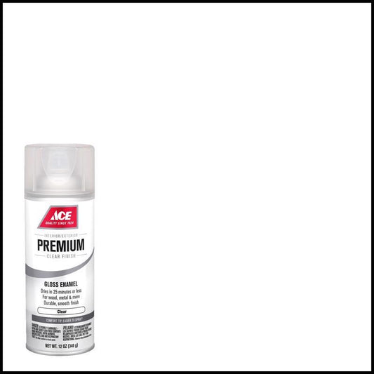 Ace Premium Gloss Clear Paint + Primer Enamel Spray 12 oz