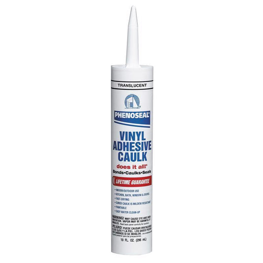 Phenoseal Clear Vinyl All Purpose Adhesive Caulk 10 oz