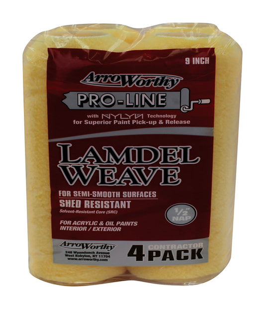 ArroWorthy Pro-Line Synthetic Blend 9 in. W X 1/2 in. Paint Roller Cover 4 pk
