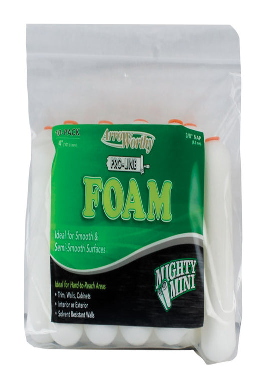 ArroWorthy Pro-Line Foam 4 in. W X 3/8 in. Mini Paint Roller Cover 10 pk