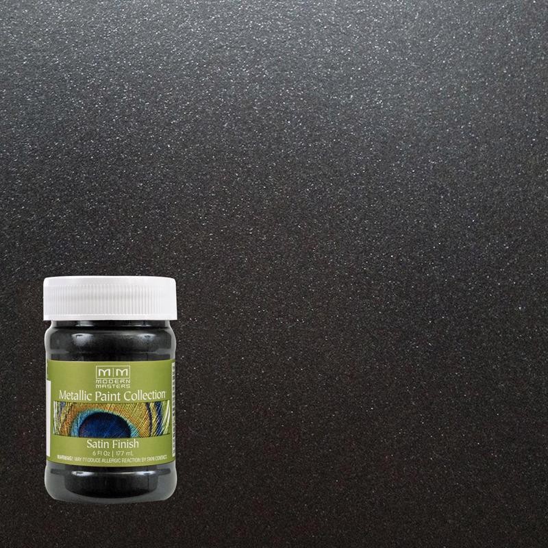 Modern Masters Metallic Paint Collection Satin Black Pearl Water-Based Metallic Paint 6 oz