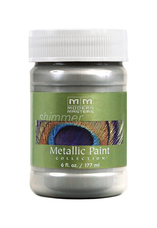 Modern Masters Metallic Paint Collection Satin Silver Water-Based Metallic Paint 6 oz