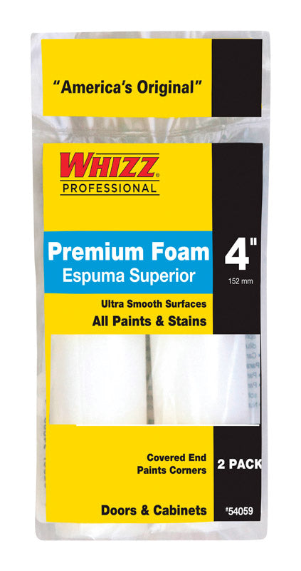 Whizz Foam 4 in. W X 1/2 in. Mini Paint Roller Cover 2 pk