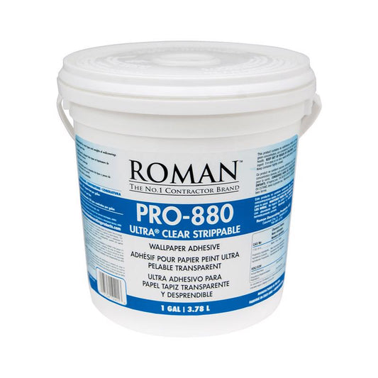 Roman Pro-880 Ultra Clear Strippable High Strength Starch Clear Wallpaper Adhesive 1 gal