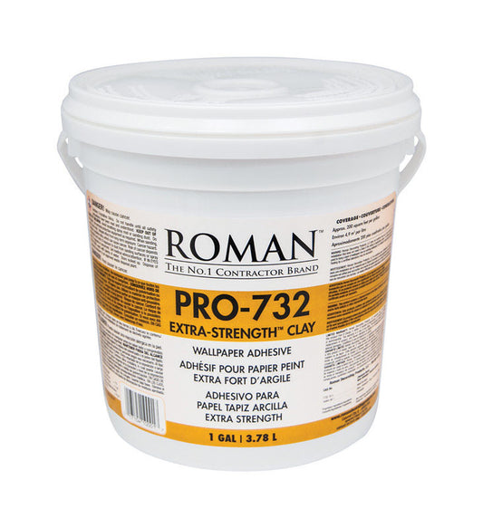 Roman PRO-732 Extra Strength Clay/Modified Starches Tan Adhesive 1 gal