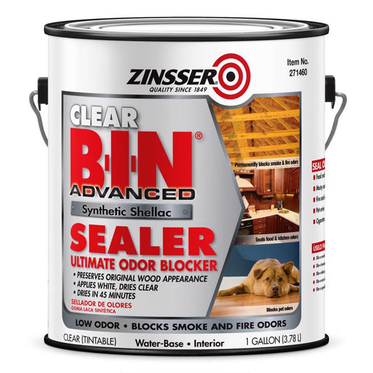 Zinsser B-I-N Advanced Clear Shellac-Based Styrene Copolymer Odor Blocking Sealer 1 gal