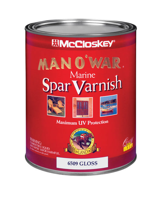 McCloskey Man O' War Gloss Clear Oil-Based Marine Spar Varnish 1 qt