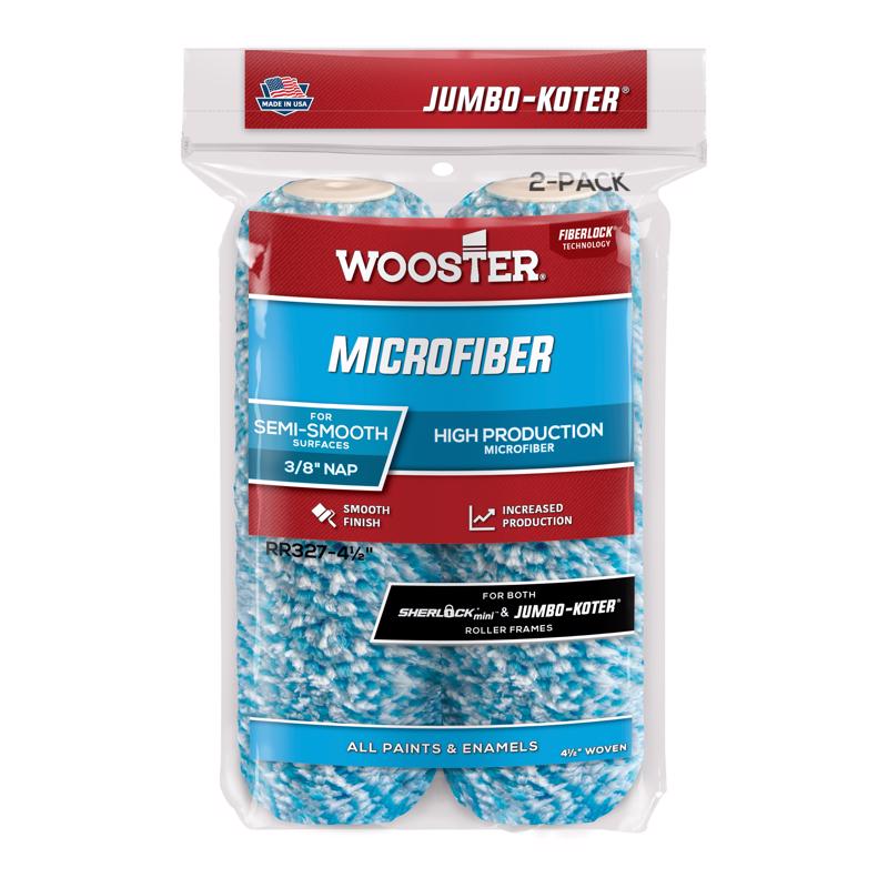 Wooster Jumbo-Koter Microfiber 4-1/2 in. W X 3/8 in. Paint Roller Cover 2 pk