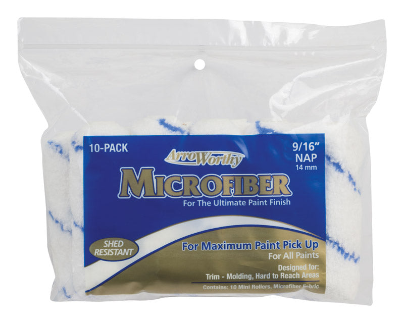 ArroWorthy Microfiber 4 in. W X 9/16 in. Mini Paint Roller Cover 10 pk