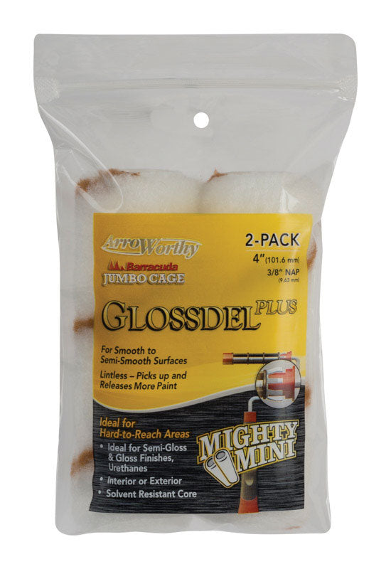 ArroWorthy Glossdel Plus Woven 4 in. W X 3/8 in. Jumbo Paint Roller Cover 2 pk