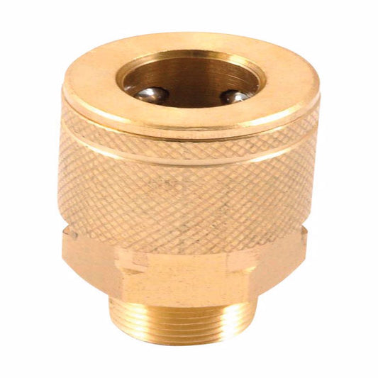 Forney Brass Air Coupler 1/4 in. Male X 1/4 in. 1 pc