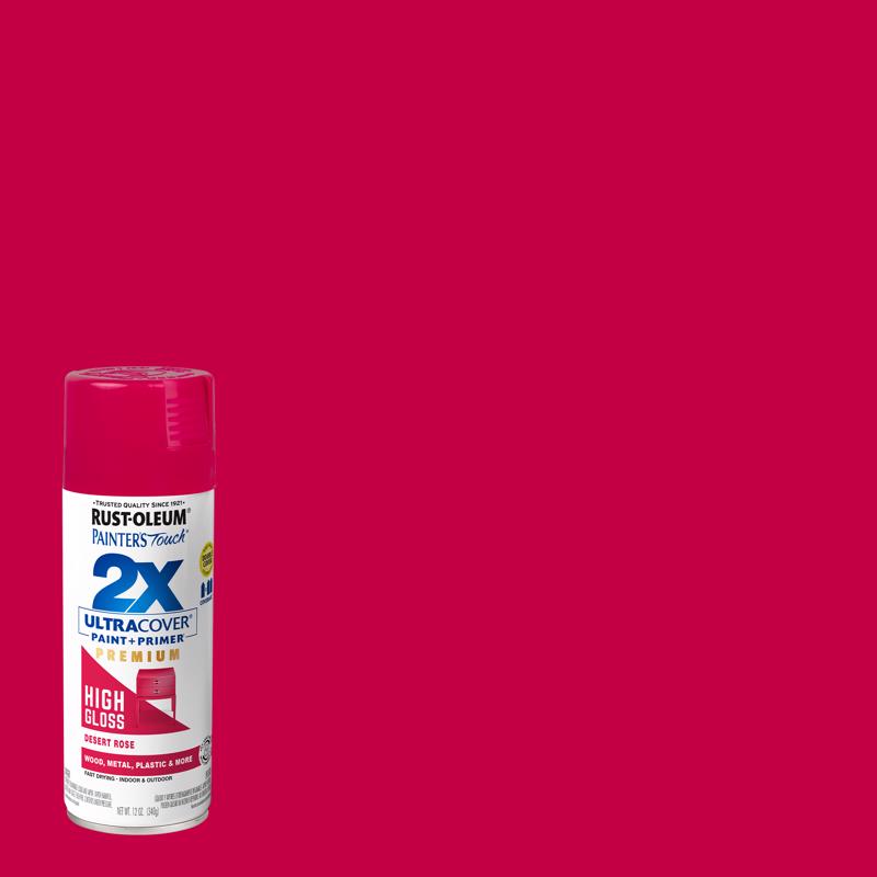 Rust-Oleum Painter's Touch High-Gloss Desert Rose Paint+Primer Spray Paint 12 oz