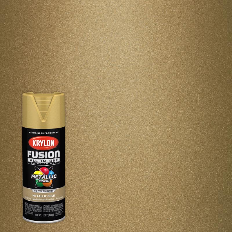 Krylon Fusion All-In-One Metallic Gold Paint+Primer Spray Paint 12 oz