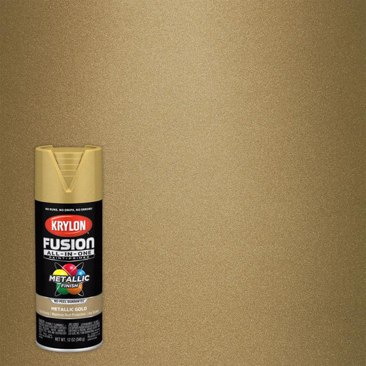 Krylon Fusion All-In-One Metallic Gold Paint+Primer Spray Paint 12 oz