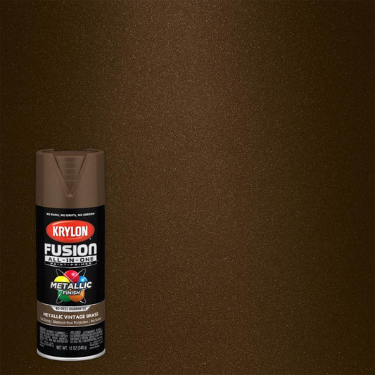 Krylon Fusion All-In-One Metallic Vintage Brass Paint+Primer Spray Paint 12 oz