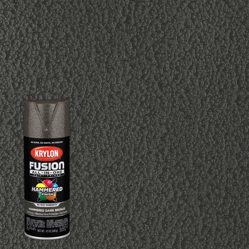 Krylon Fusion All-In-One Hammered Dark Bronze Paint+Primer Spray Paint 12 oz