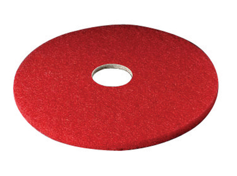 3M Scotch-Brite 20 in. D Non-Woven Natural/Polyester Fiber Floor Pad Red