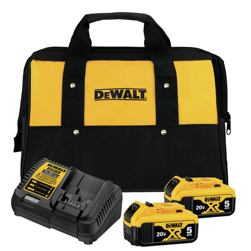 DeWalt 20V MAX  DCB205-2CK 5 Ah Lithium-Ion Battery and Charger Starter Kit 4 pc