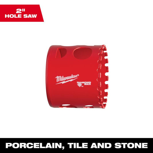 Milwaukee Diamond Max 2 in. Diamond Grit Glass/Porcelain/Tile/Stone 2-1/2 in. L Hole Saw