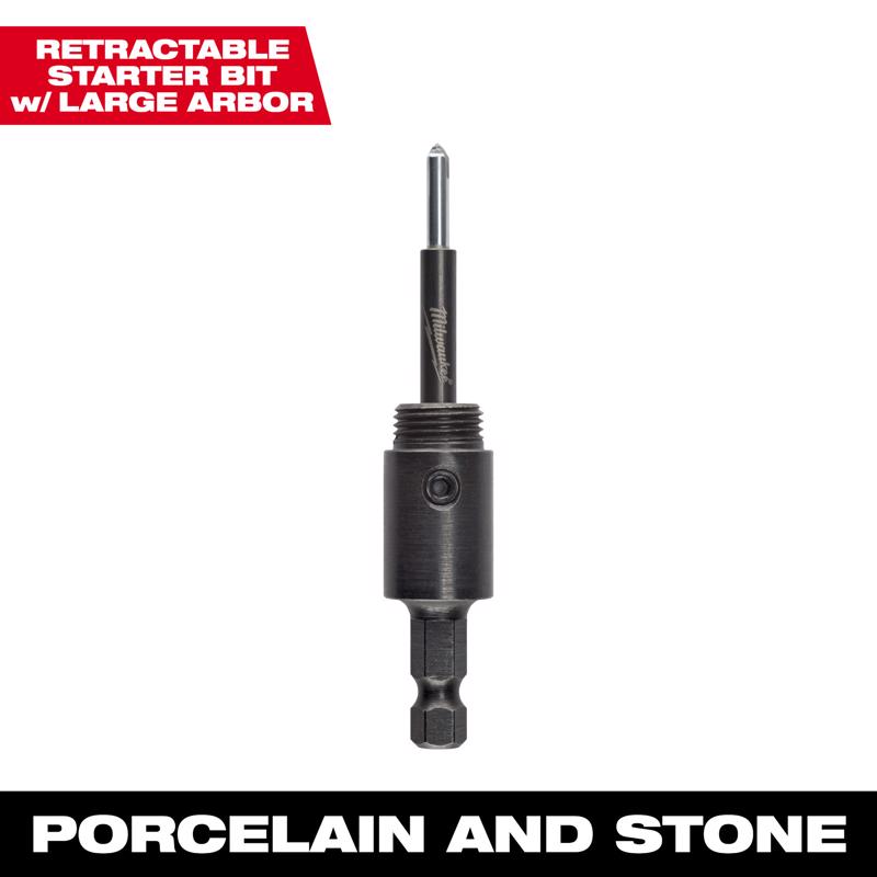 Milwaukee Diamond Max Carbon Steel Retractable 5.7 in. L Starter Bit and Arbor