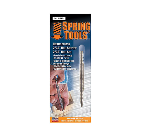 Spring Tools 2/32 in. Hammerless Nail Starter and Nail Set 1 pc