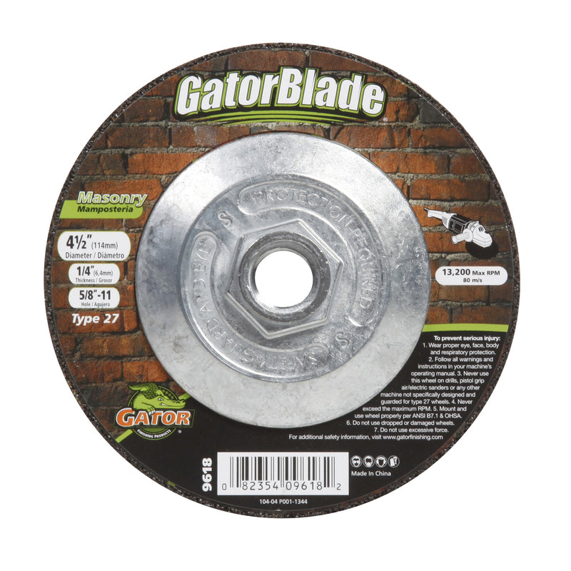 Gator 4-1/2 in. D X 5/8-11 in. Masonry Grinding Wheel