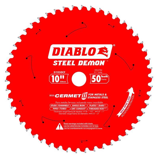Diablo Steel Demon 10 in. D X 1 in. Cermet Metal Saw Blade 50 teeth 1 pk